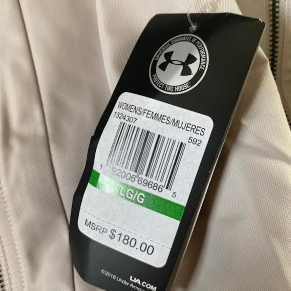 NWT $180 UNDER ARMOUR Women L Generation Moto Hooded Jacket in Earth Gray - Picture 10 of 11